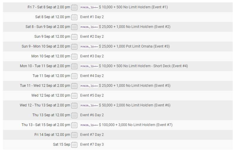 Poker Masters 2018 Schema Poker Masters 2018 Schema