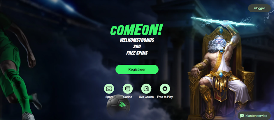 ComeOn welkomstbonus 200 free spins 1