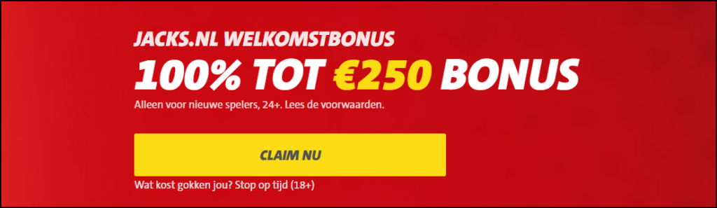 JACKS.NL Welkomstbonus 100 tot 250