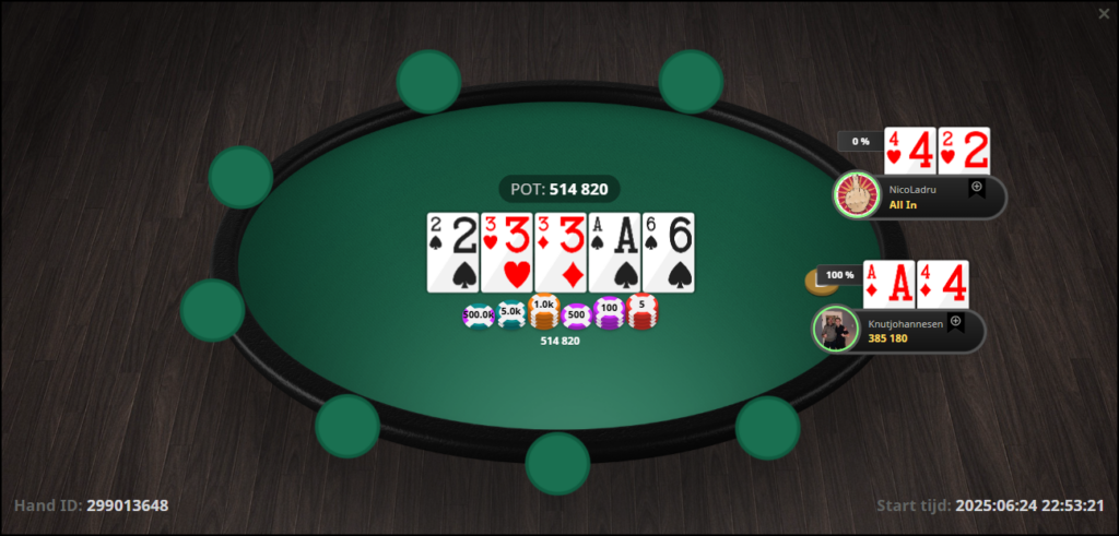 1e en 2e flop all in 2bb pre flop 15bb all in call en spike turn v2