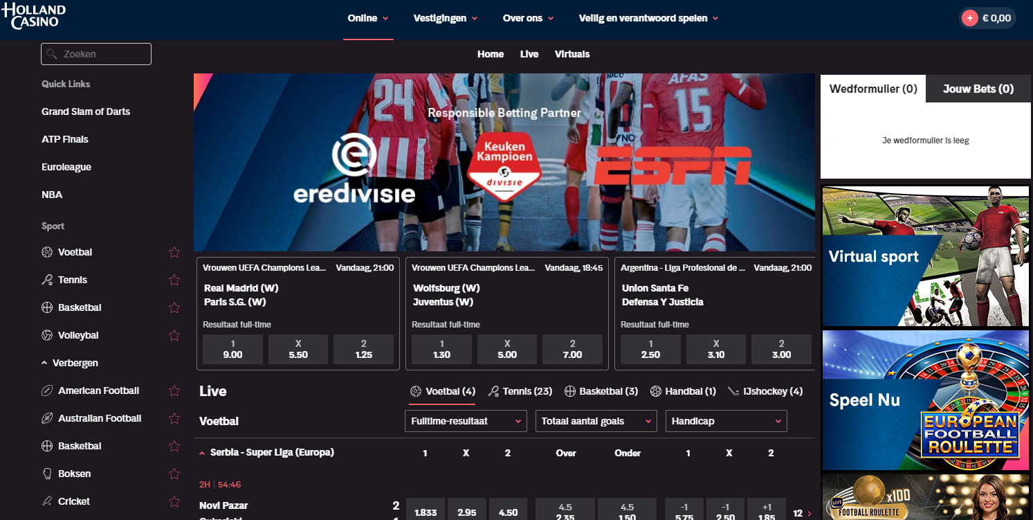 Sportweddenschap Holand Casino Online