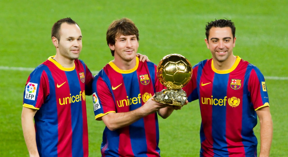 Andres Iniesta Lionel Messi Xavi Hernandez