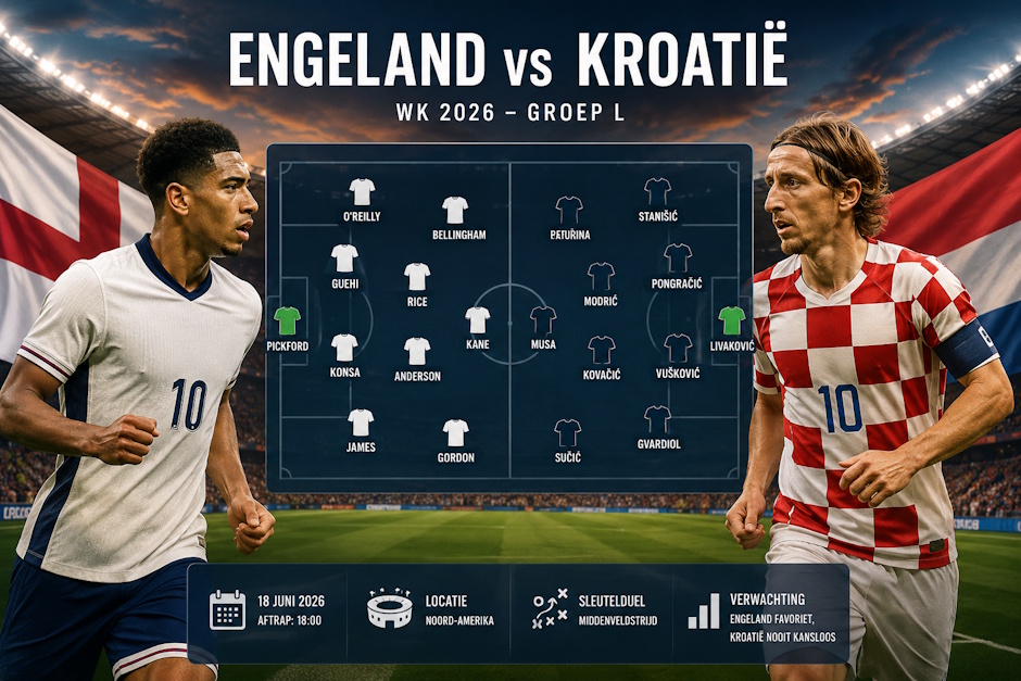 Engeland vs Kroatie wk 2026