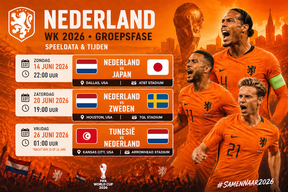 Hoe laat speelt Nederland