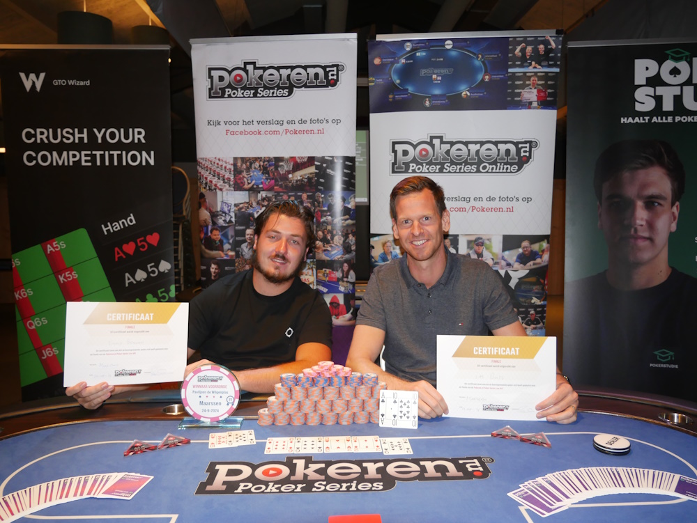 Winnaarsfoto Tommy van Brienen en Jim Duits Maarssen Paviljoen de Wilgenplas