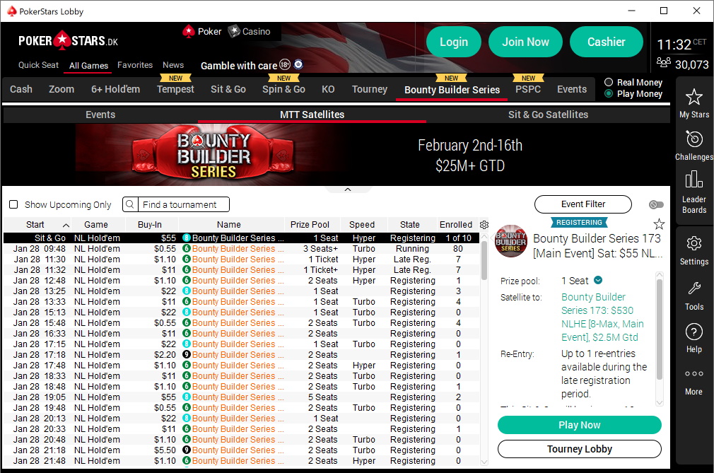 pokerstars lobby